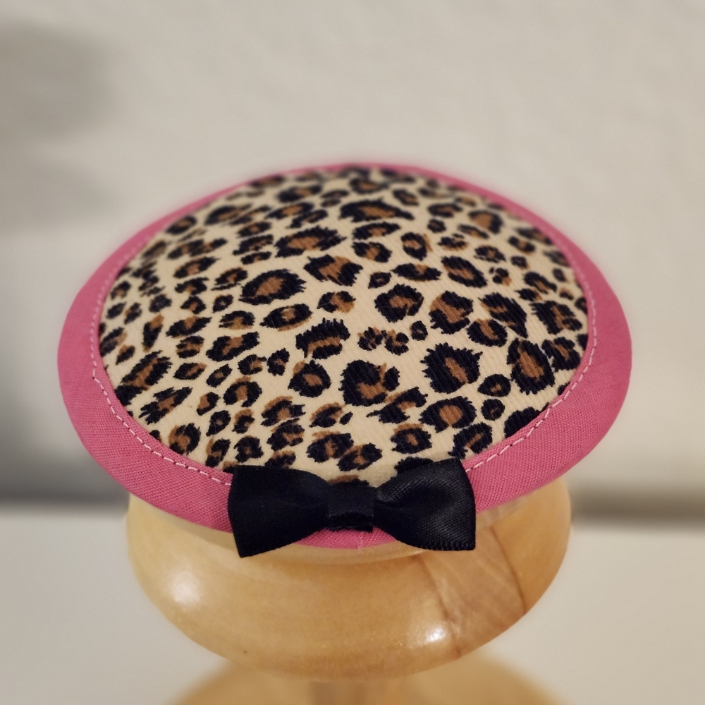 Handmade Leopard Fascinator 4"